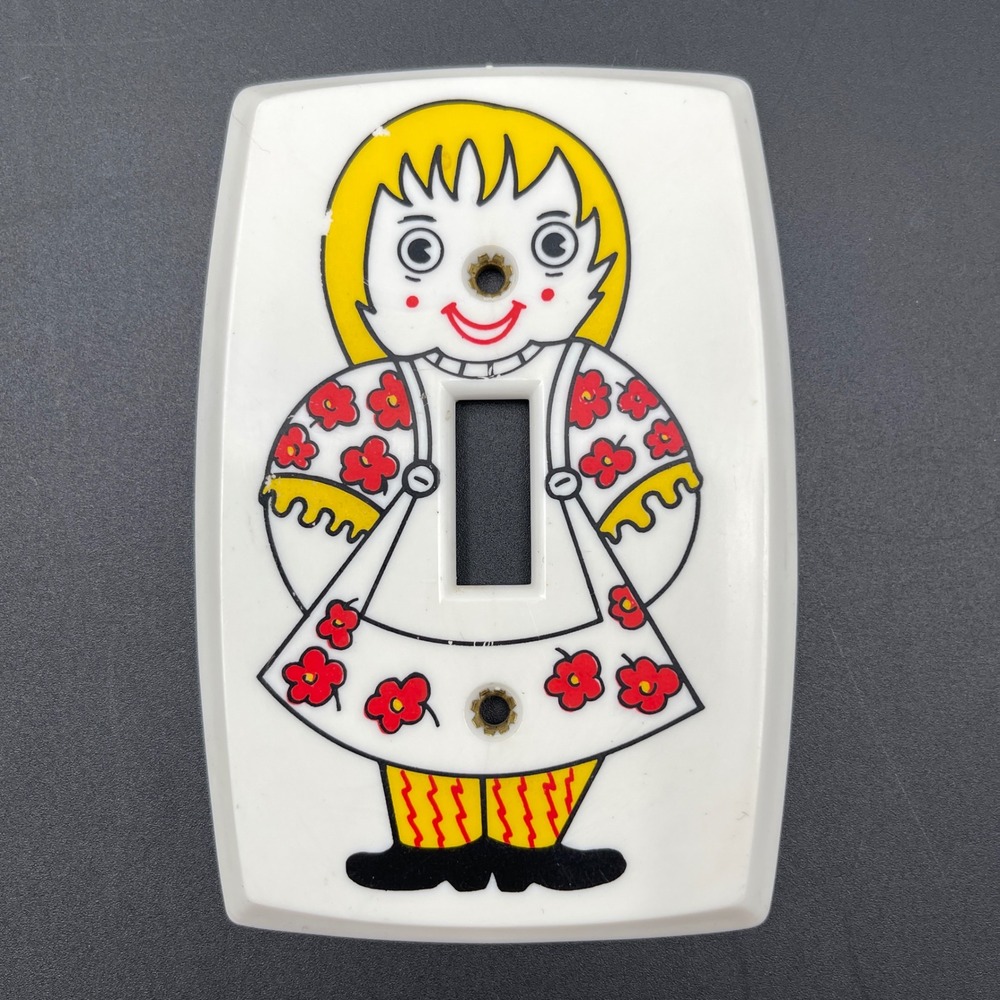 Vintage Retro Girl Floral Light Switch Cover Plate Mid Century Nursery LR‎ 26707